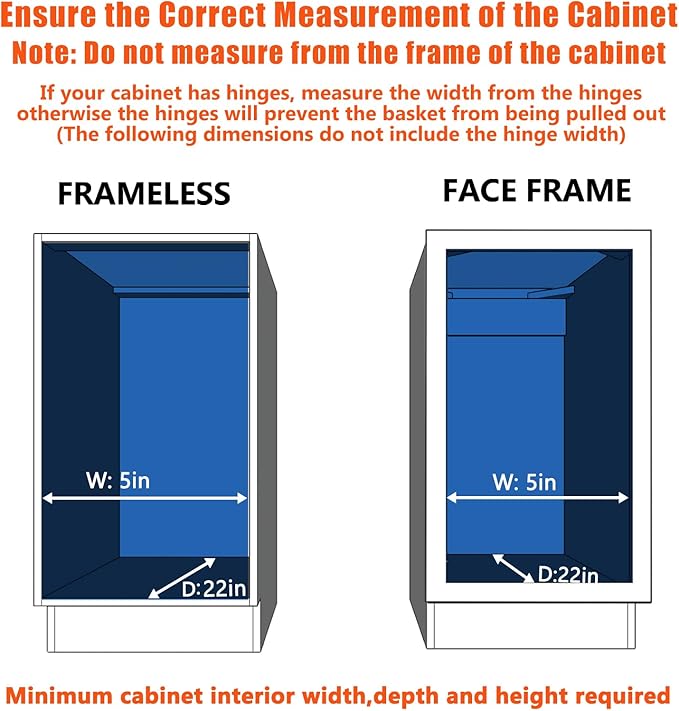 Pull Out Cabinet Organizer 5½" W x 21½" D, Heavy Duty Cabinet Pull Out Shelves - Image 4