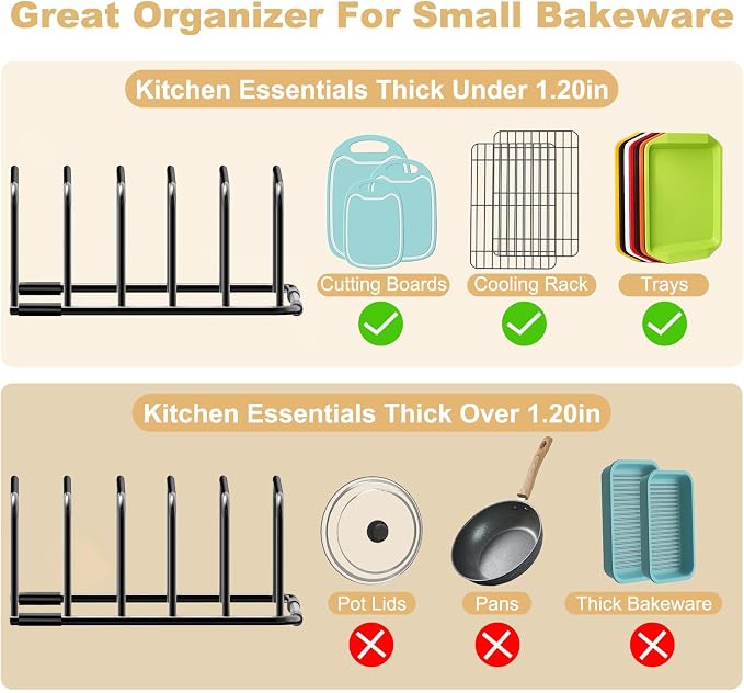 Fikoksol Cutting Board Organizer and Baking Sheet Rack, Tray Dividers - Image 4