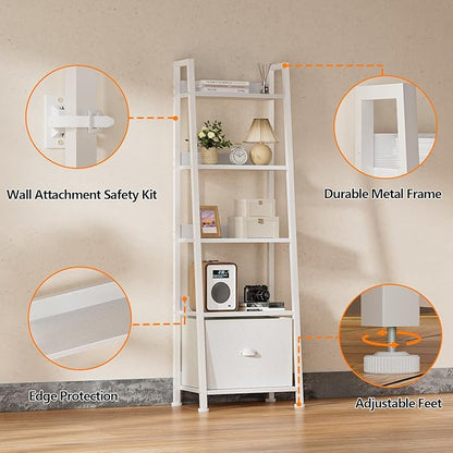 Furologee Ladder Shelf, 5 Tier Bookshelf - Image 4
