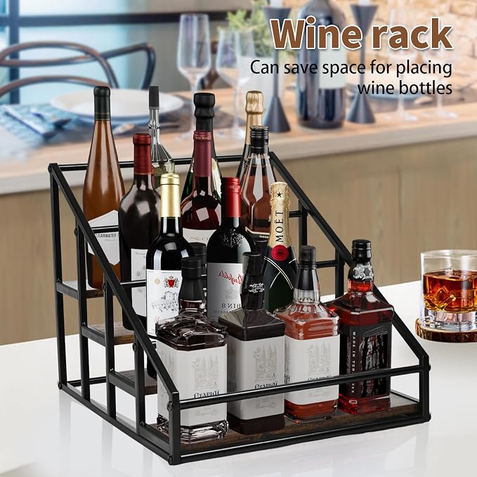 Coffee Syrup Organizer Rack, Liquor Bottle Display Shelf, Spice Racks, 4-Tier - Image 7
