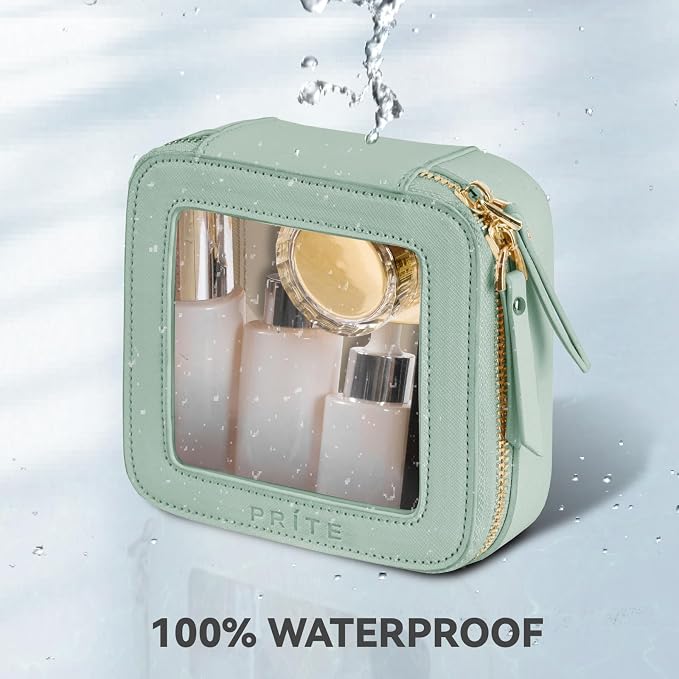Prite Small Makeup Bag for Women Portable Clear Makeup Bag Cute Mini Waterproof - Image 5