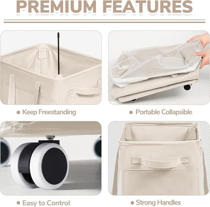 CHICVITA 75L Slim Collapsible Laundry Basket - Image 3