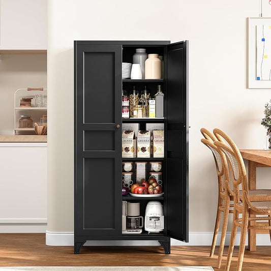 Yizosh Metal Pantry Cabinet, Tall Kitchen Pantry Storage Cabinet by Yizosh