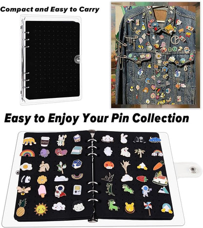5 Pages A5 Enamel Pin Display Book, Pins Collection Storage Organizer Book - Image 3