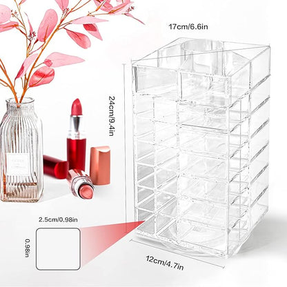 Acrylic Lipstick Tower Holder, 360 Degree Rotating Makeup Cosmetic Lipsticks - Image 3
