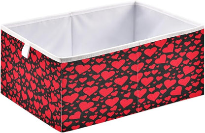 Eamless Pattern with Red Hearts Closet Organizers Storage Cubes Storage Bins - Image 2