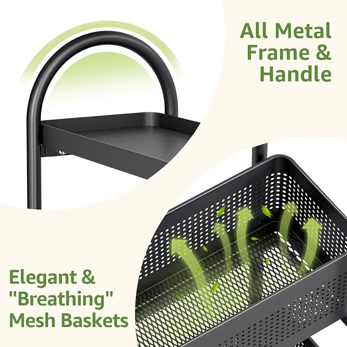 KINGRACK 3-Tier Slim Storage Cart - Image 6