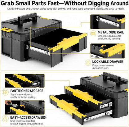 TLGREEN 4-Tier Stackable Rolling Tool Box - Image 6