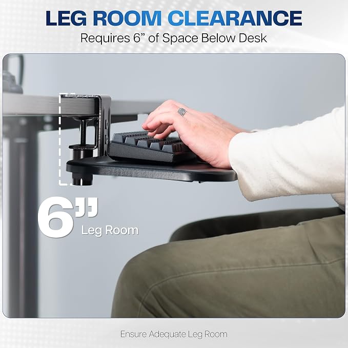 VIVO Clamp-on 23 x 10 inch Rotating Computer Keyboard and Mouse Tray, Extra - Image 4