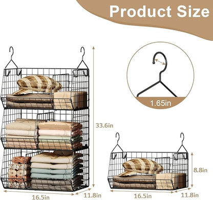 Jautokerdar 3 Tier Closet Hanging Shelves - Image 3