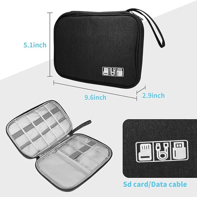 Lcsmaokin Electronics Organizer Travel Case, Electronic Accessories Storage Bag - Image 5