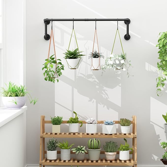 Industrial Pipe Clothes Racks 2 Pack, Space Saving Closet Hanging Rod - Image 7