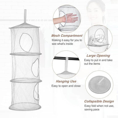 uxcell 2Pcs Mesh Hanging Storage Basket - Image 3