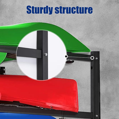 Kayak Wall Mount Rack for 4 Kayaks, Kayak Paddle Holder for Garage Storage - Image 5