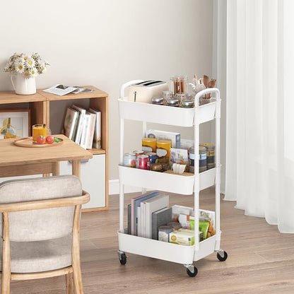Sywhitta 3-Tier Plastic Rolling Utility Cart - Image 3