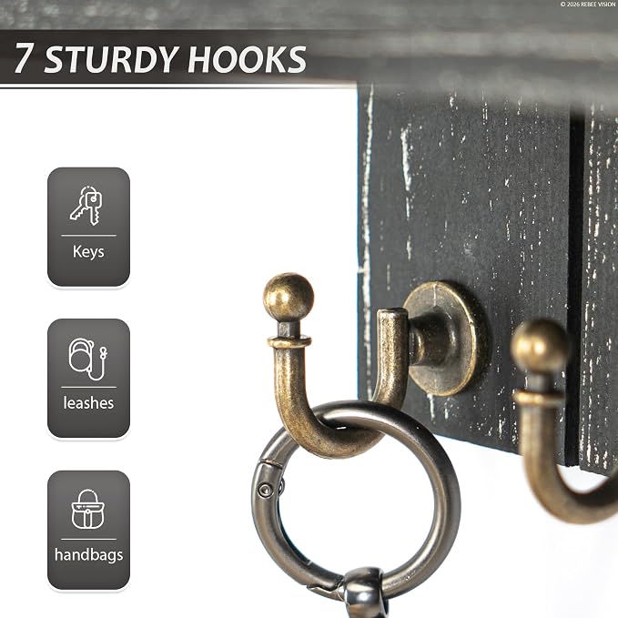 Rebee Vision Rustic Key Holder Wall Mount - Image 6