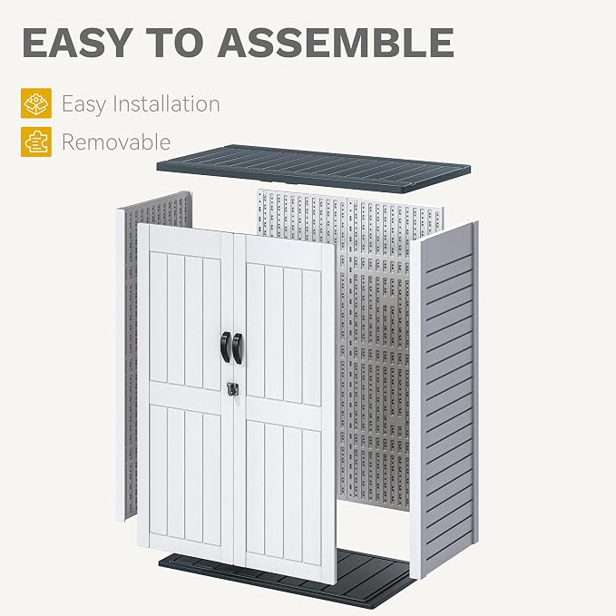DWVO 59 Cu. Ft. Vertical Storage Shed, Weatherproof Outdoor Tall Cabinet - Image 5