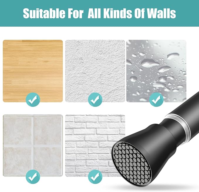AIZESI Tension Shower Curtain Rod 45-77 Inch No Drilling Adjustable, No Slip - Image 5