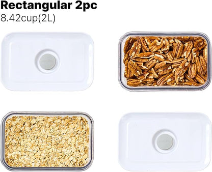 VAKUEN Premium Airtight Food Storage Containers, Rectangular 2PC-SET, Smart - Image 2