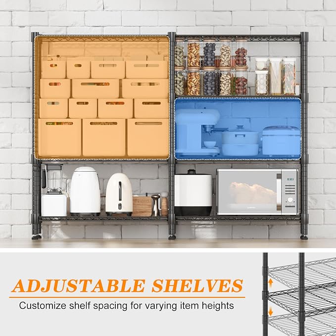 Homdox Heavy Duty Storage Shelves, 4 Tier Wire Shelving Unit, Adjustable Metal - Image 4