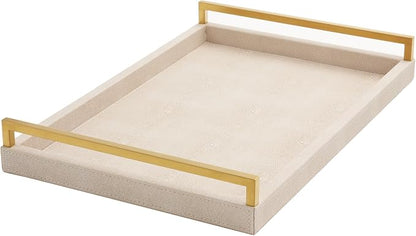 Ivory Shagreen Leather Serving Tray - Image 2