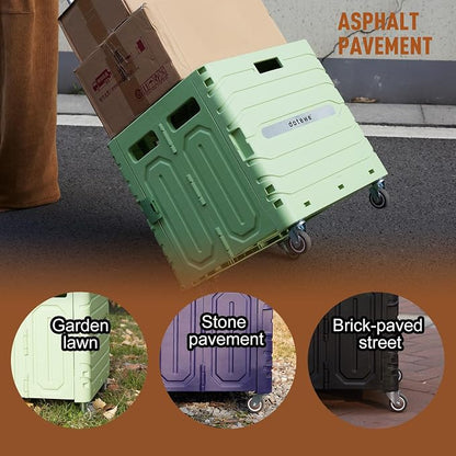 Folding Utility Cart Portable Rolling Crate Handcart Foldable Shopping Trolley - Image 6