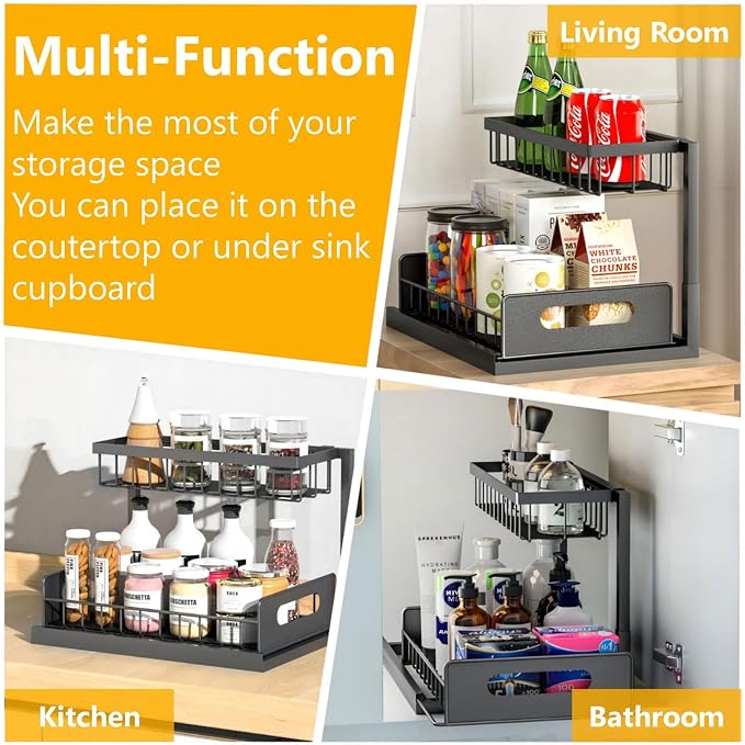 Ceetug Slide Out Under Sink Organizers and Storage, 1 Pack | 2 Tier, Sturdy - Image 7