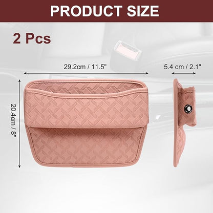 HARFINGTON 2pcs Car Seat Gap Filler Organizer 11.5 x 8 x 2.1 Inch Leather - Image 2