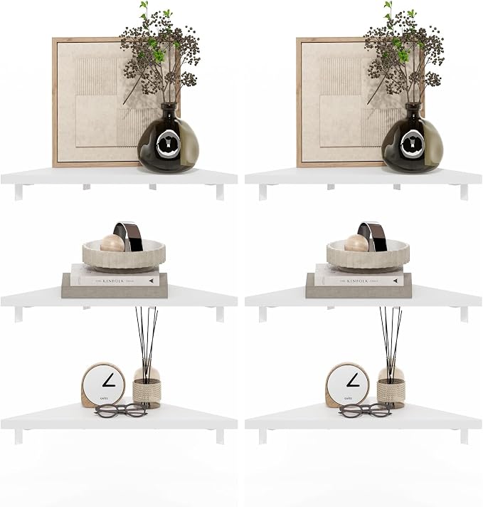 Furinno Rossi Triangle Corner Floating Shelves, Wall Mount Display Shelf by Furinno-FitsYourSpaceFitsYourBudget
