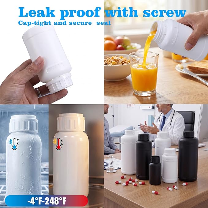 4 Pack 16 oz Fluorinated HDPE Chemical Storage Bottles - Image 5