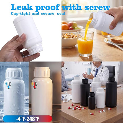 2 Pack 8 oz White Fluorinated Plastic Bottles - Image 6