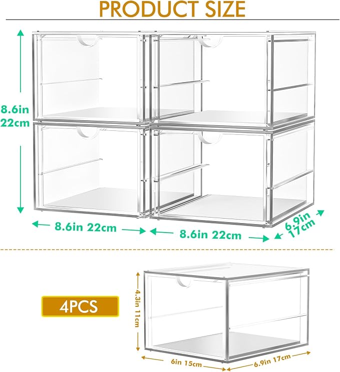 Versatile Acrylic Makeup Organizer, Drawer Organizer - Image 3