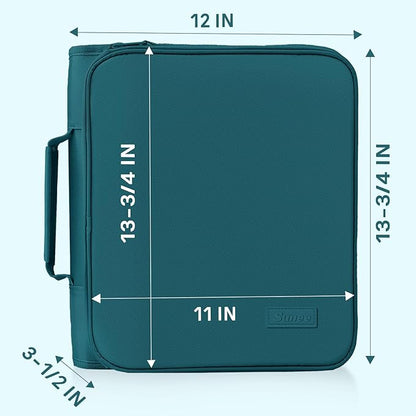 SUNEE Zippered Binder Bag with Handle, 2-Inch 3-Ring O-Ring, 500-Sheet Capacity - Image 6