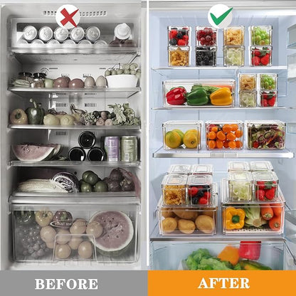 14 Pack Fridge Organizer, Stackable Refrigerator Organizer Bins - Image 4