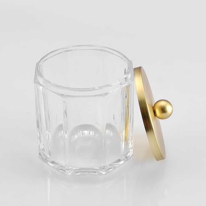 Clear Transparent Apothecary Octagional Shaped Glass Canister Jar - Image 3