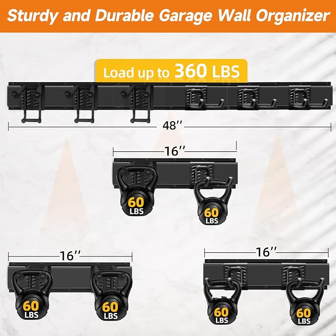 Garage Tool Organizer Wall Mount, Heavy Duty 48 Inches Garage Organization and - Image 5