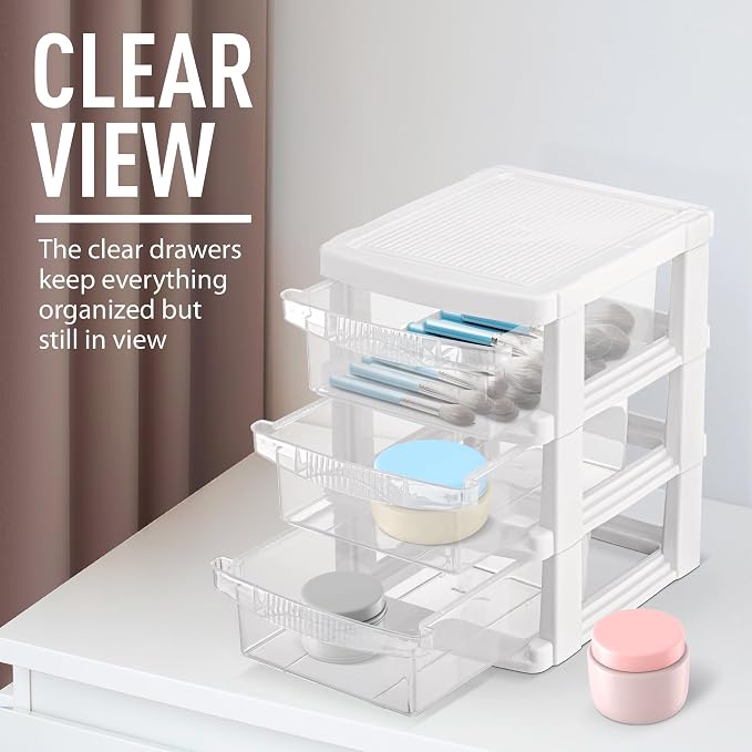 Tribello 3 Drawer Plastic Storage, Mini Drawer Unit - Image 7