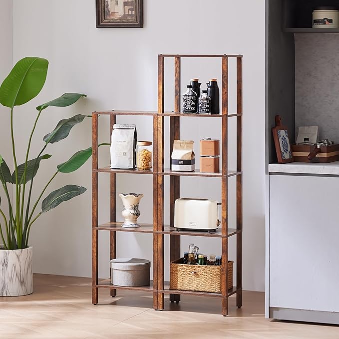 YUFAM 4 Tier Small Bookshelf, Narrow Tall Shelf, Wooden Book Shelf, Skinny - Image 6