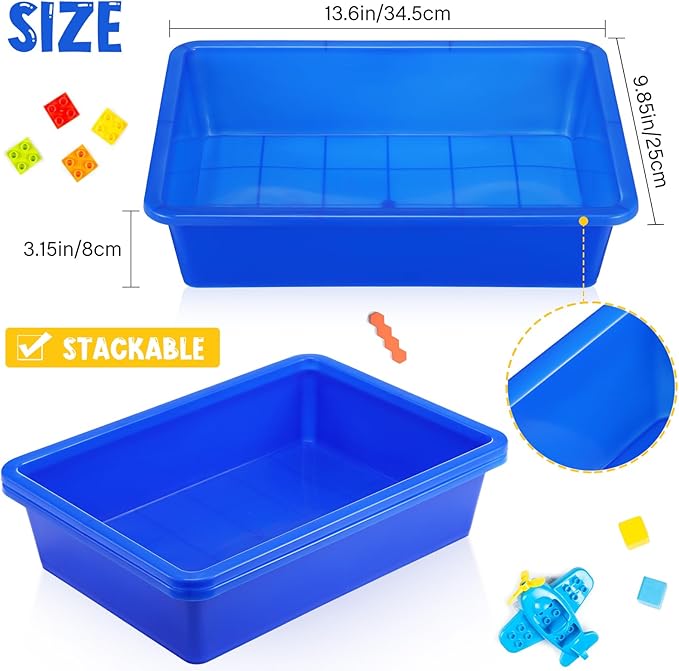 Hoteam 10 Pcs Flat Storage Organizer Tray Bin Paper Tray - Image 3