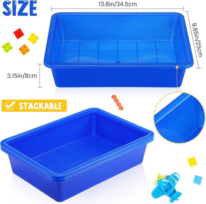 Hoteam 10 Pcs Flat Storage Organizer Tray Bin Paper Tray - Image 3