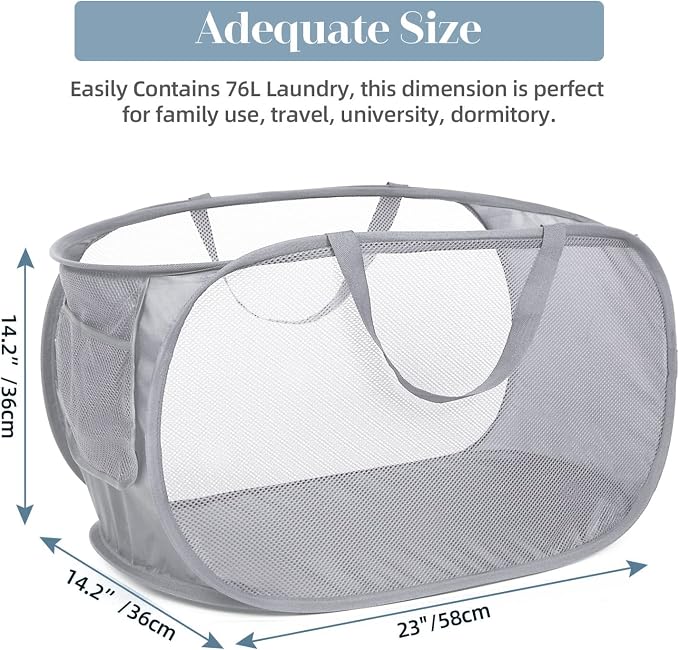 4 Pack Collapsible Laundry Baskets, Foldable Laundry Basket - Image 3