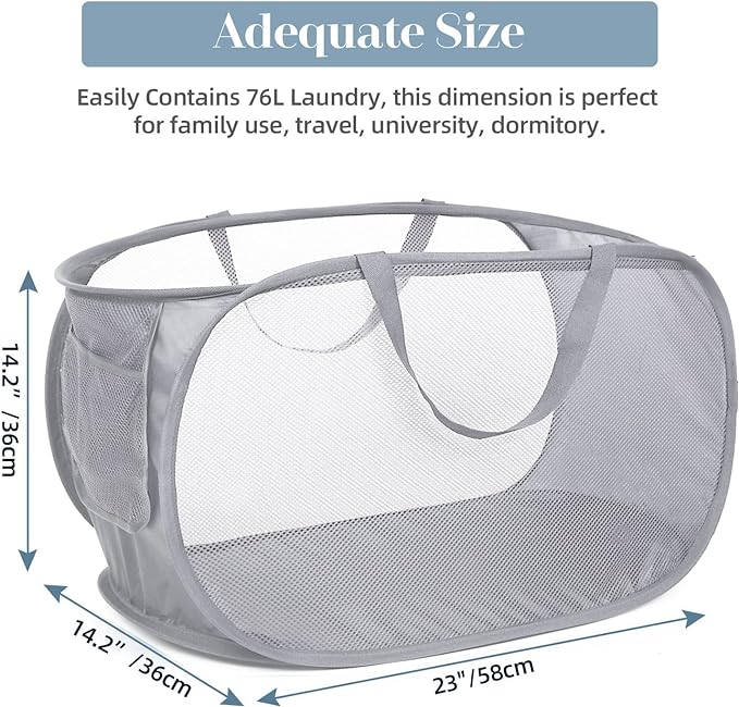 4 Pack Collapsible Laundry Baskets, Foldable Laundry Basket - Image 3