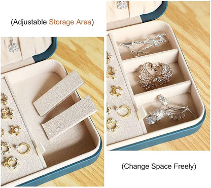 LANDICI Small Jewelry Box for Women Girls, PU Leather Travel Jewelry Organizer - Image 4