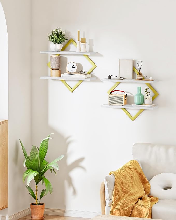 CHOEZON Floating Shelves for Wall, 2-Tier Hanging Shelves, for Living Room - Image 2