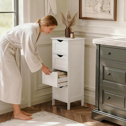 VINGLI White Bathroom Storage Cabinet - Image 2
