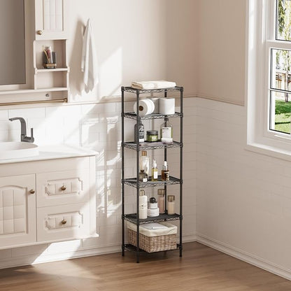 SINGAYE 6 Shelves Bathroom Organizers and Storage Shelf Wire Closet Metal - Image 9