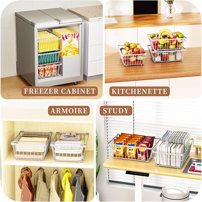 Freezer Organizer Bins ，Enhanced Leak-Proof Bottom，4 Pack Stackable Deep - Image 7