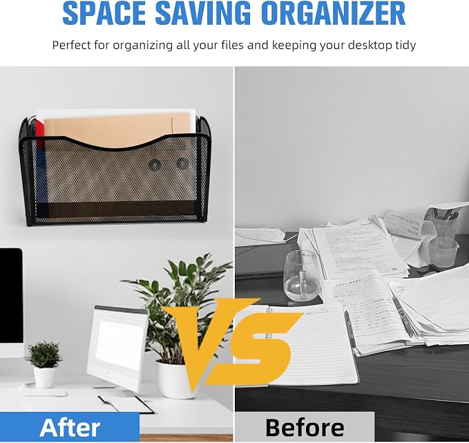 2-Pack Magnetic File Holder-File Folder Organizer, No Drilling Paper Document - Image 3