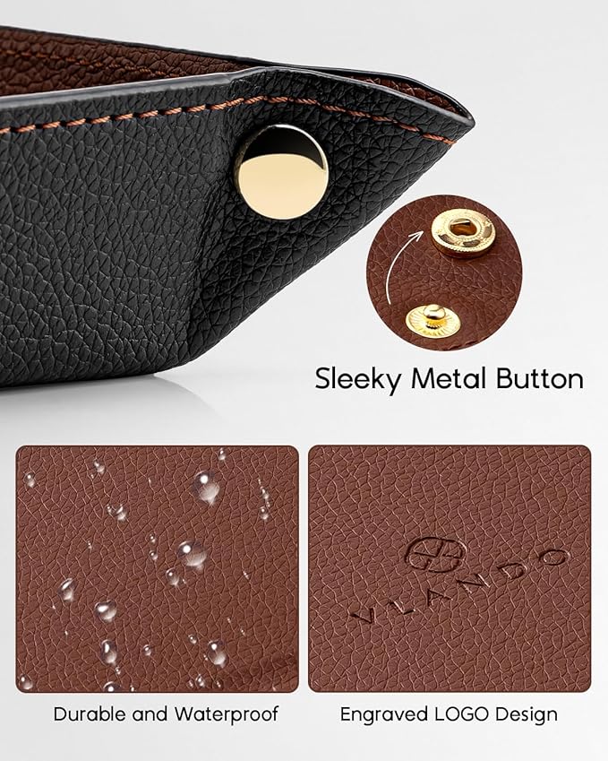 VLANDO Valet Tray Organizer, PU Leather Catchall Tray - Image 3