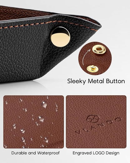 VLANDO Valet Tray Organizer, PU Leather Catchall Tray - Image 3